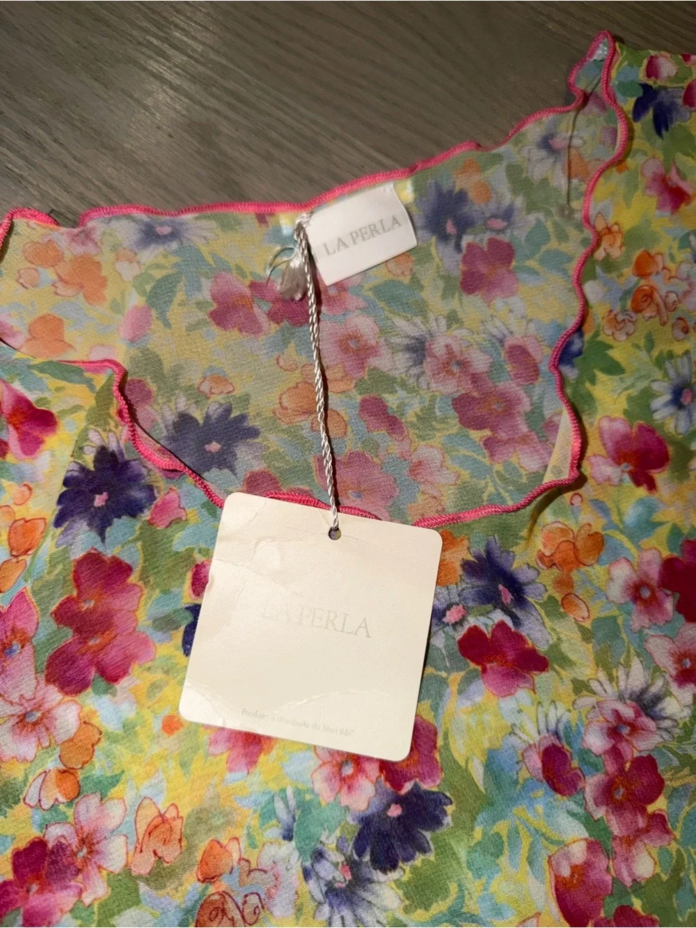 La Perla “Caftano in Georgette” Floral Beach Cover-Up — One Size — NWT